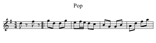 Pop - staff notation