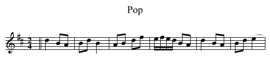 Pop - staff notation