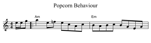 Popcorn Behaviour - staff notation