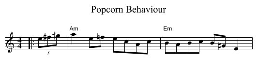 Popcorn Behaviour - staff notation