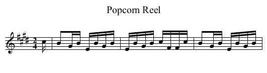 Popcorn Reel - staff notation