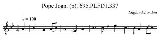 Pope Joan. (p)1695.PLFD1.337 - staff notation