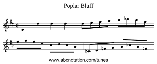 Poplar Bluff - staff notation