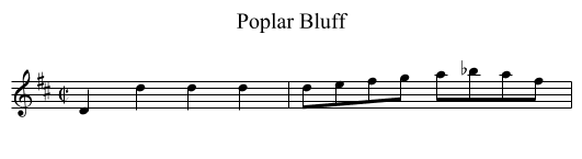 Poplar Bluff - staff notation