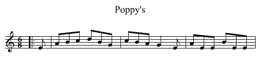 Poppy's - staff notation