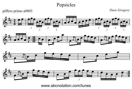Popsicles - staff notation