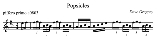 Popsicles - staff notation