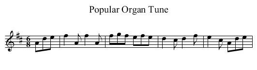 Popular Organ Tune - staff notation