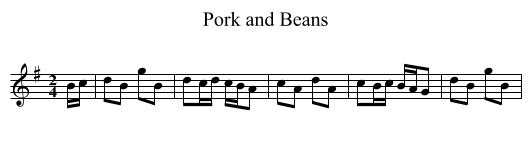 Pork and Beans - staff notation