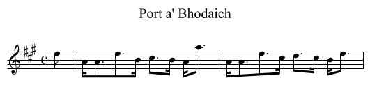 Port a' Bhodaich - staff notation
