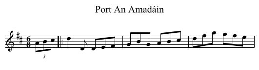 Port An Amadáin - staff notation