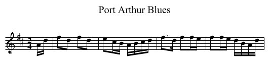 Port Arthur Blues - staff notation