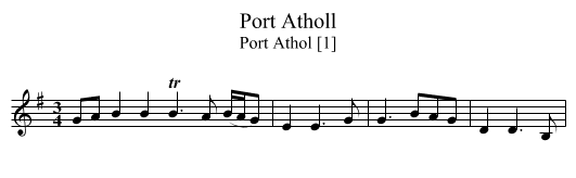 Port Atholl - staff notation