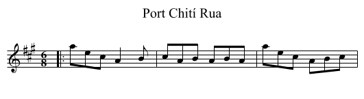 Port Chití Rua - staff notation