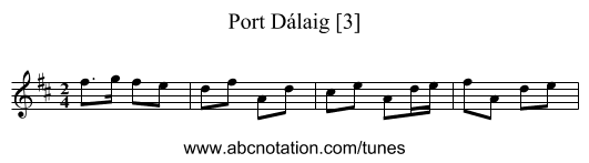 Port Dálaig [3] - staff notation