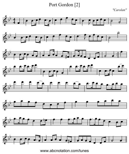Port Gordon [2] - staff notation
