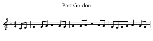 Port Gordon - staff notation