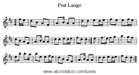 Port Lairge - staff notation
