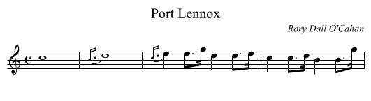 Port Lennox - staff notation