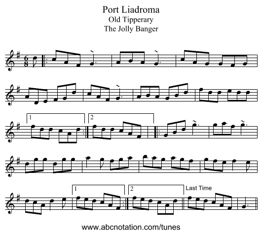 Port Liadroma - staff notation