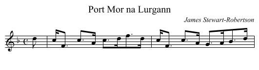 Port Mor na Lurgann - staff notation
