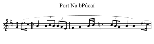 Port Na bPúcaí - staff notation
