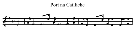 Port na Cailliche - staff notation