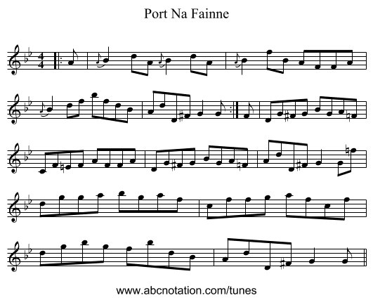 Port Na Fainne - staff notation