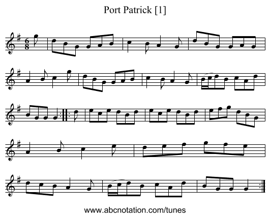 Port Patrick [1] - staff notation