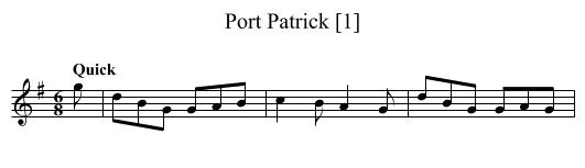 Port Patrick [1] - staff notation