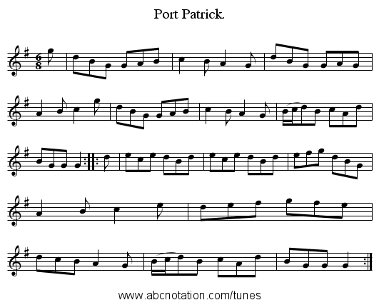 Port Patrick. - staff notation