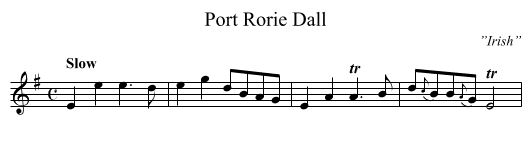 Port Rorie Dall - staff notation