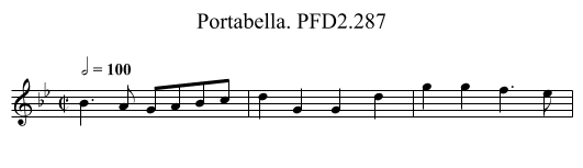 Portabella. PFD2.287 - staff notation