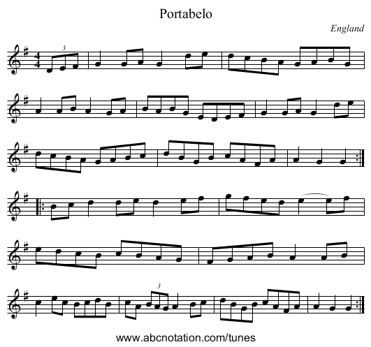 Portabelo - staff notation