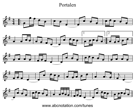 Portalen - staff notation