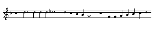 Portavit eum ventus in ventre suo - staff notation