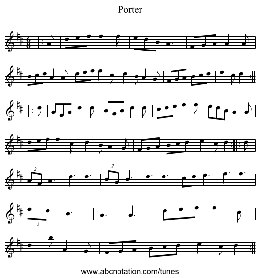 Porter - staff notation