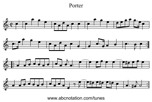 Porter - staff notation