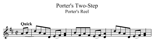 Porter's Two-Step - staff notation