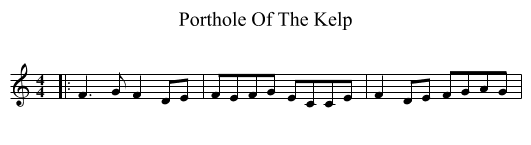 Porthole Of The Kelp - staff notation