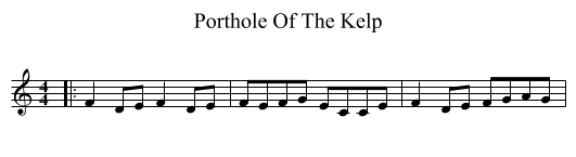 Porthole Of The Kelp - staff notation