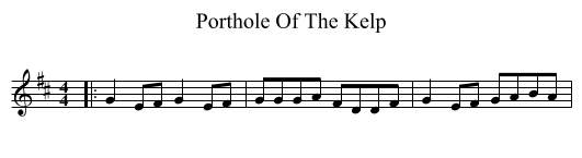 Porthole Of The Kelp - staff notation