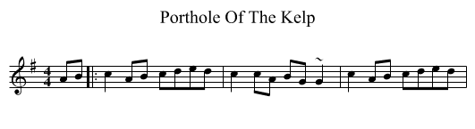 Porthole Of The Kelp - staff notation