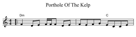 Porthole Of The Kelp - staff notation