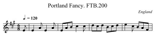 Portland Fancy. FTB.200 - staff notation