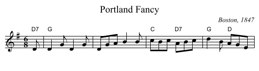 Portland Fancy - staff notation