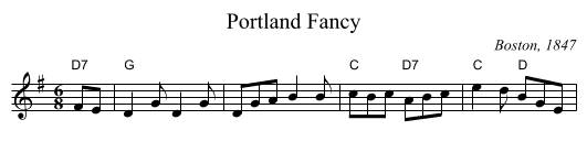 Portland Fancy - staff notation