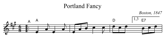 Portland Fancy - staff notation