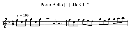 Porto Bello [1]. JJo3.112 - staff notation