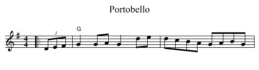 Portobello - staff notation